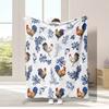 1PC Vintage Style Reversible Farm Animal Rooster and Floral Plant Digital Print Throw Blanket, Ultra-Soft Comfortable Flannel Fl