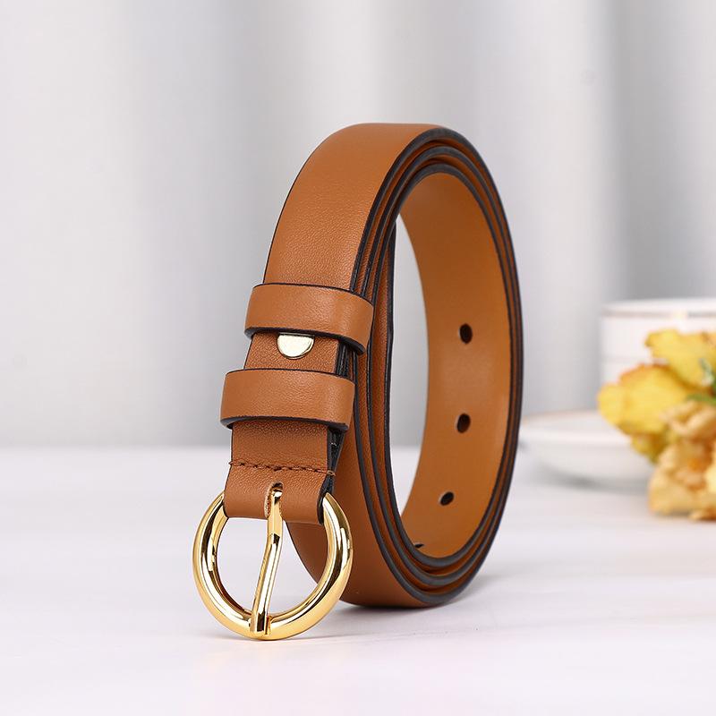 New Napa Leather Lady College Style White Belt Female Simple Fashion Trend Versatile Fairy Style Belt Female