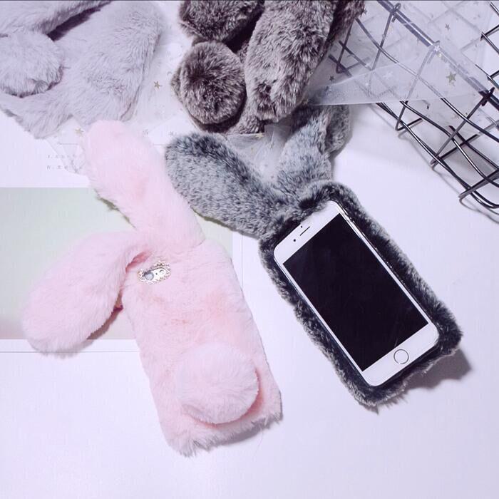 Rex Rabbit Ears Velvet iPhone Case for Apple X, 8, 7, 6, 6s, XRplus - Cute, Soft, Furry, Female-Friendly