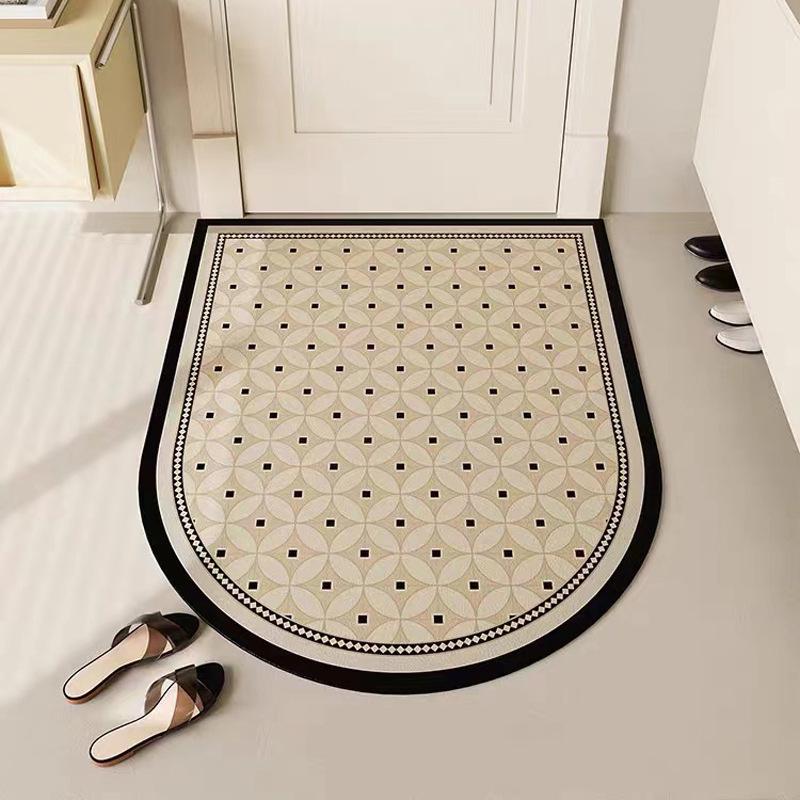 American Retro Waterproof Oil-Proof Kitchen Rug: Easy-Clean High-End Leather Mat for Entrance