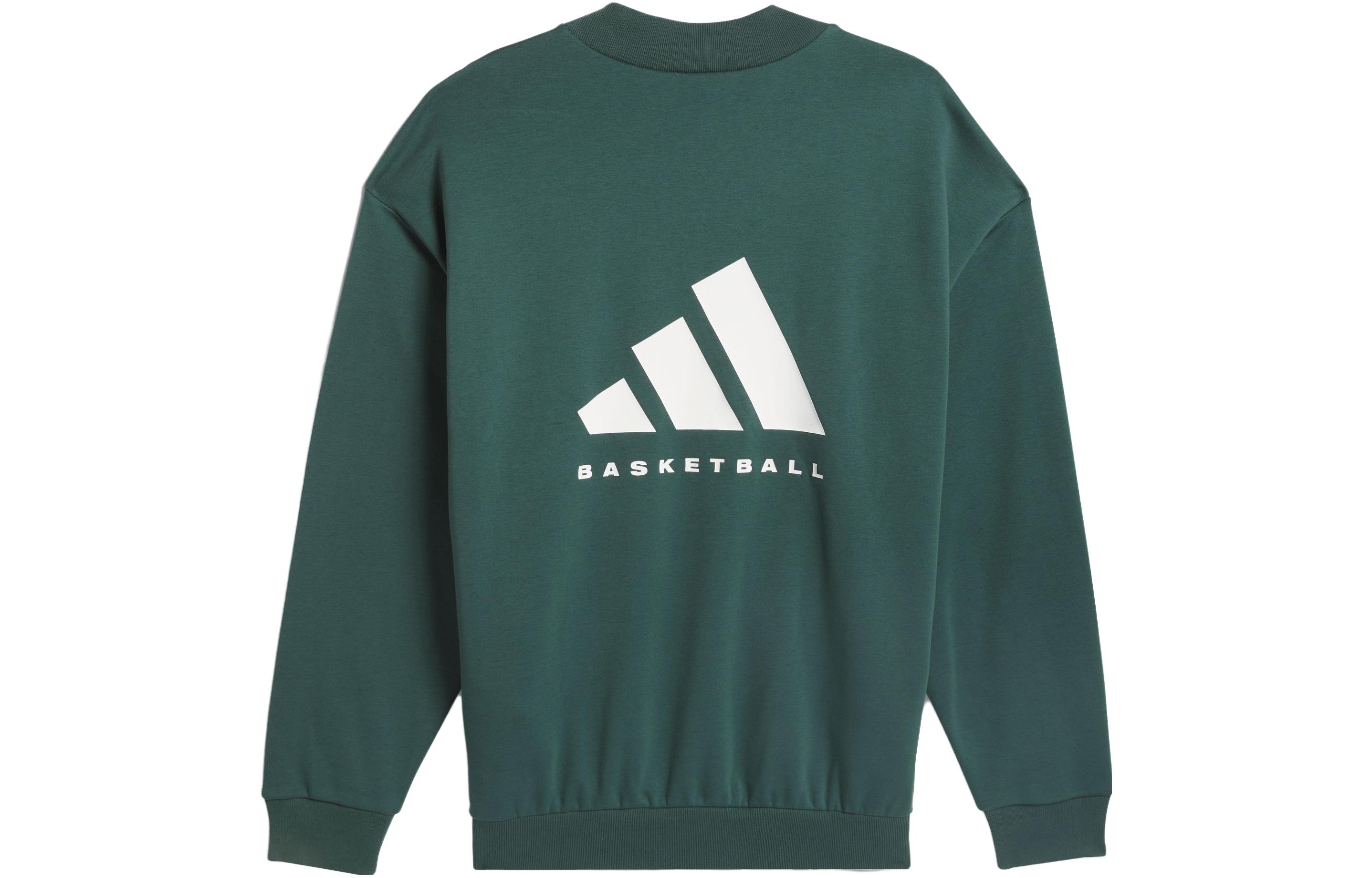 Adidas Sweatshirts Unisex Mineral Green Crew Neck Moderate Regular IM8421 XL