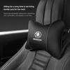 1Pcs Leather Car Interior Seat Headrest Neck Pillow For Skoda Octavia Kodiaq Karoq Superb Rapid Yeti Scala Kamiq Vision RS Fabia