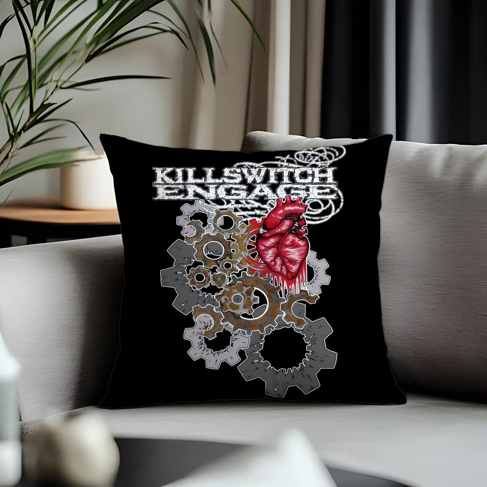 Trending Kkillswitch Engageied Cushion Cover Antidustmite Pillowcase Invisible Zipper Silky Short Plush Sofa Cushion Cover