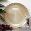 Piatto Piano in Vetro per Cena, Oro, 28 Cm