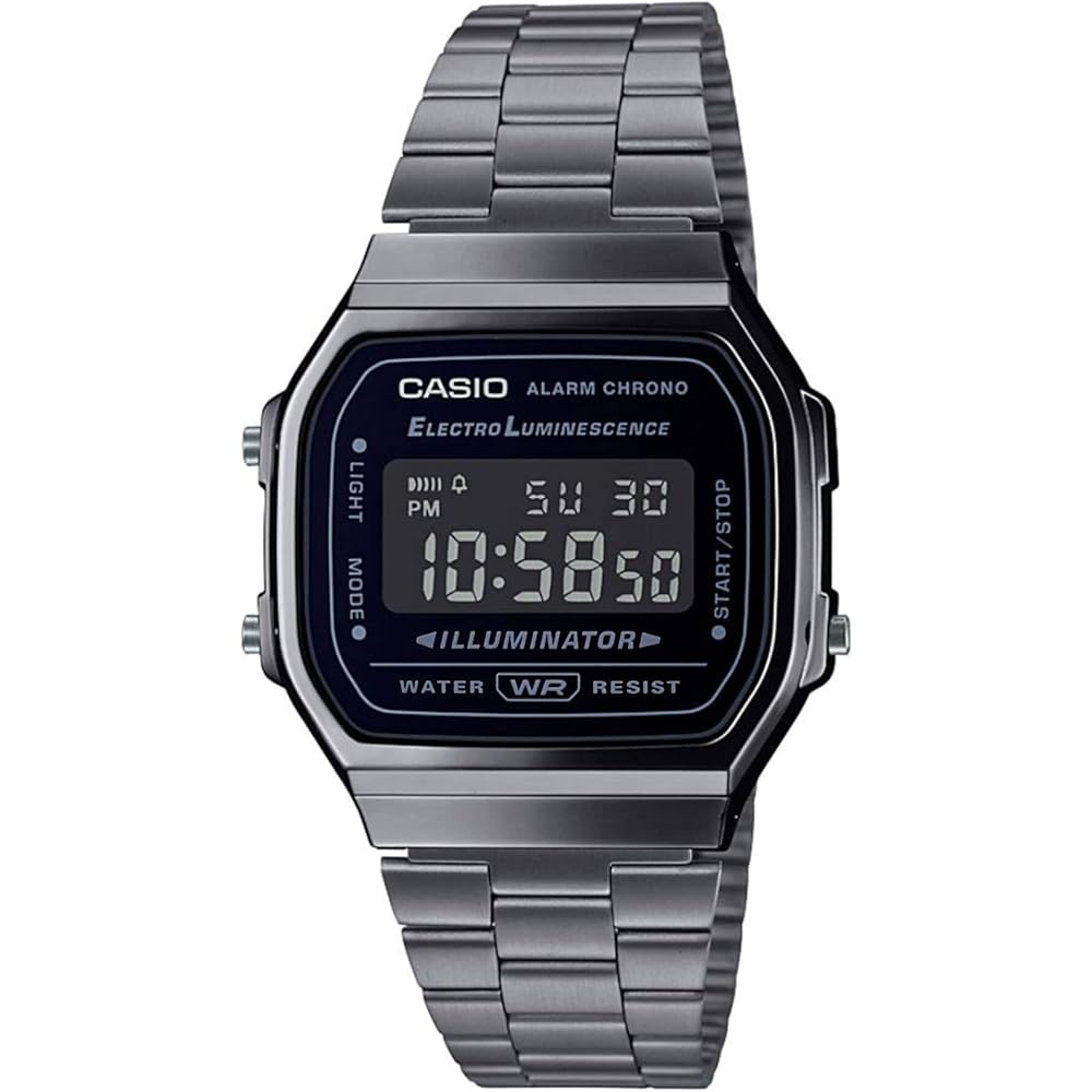 Casio A168WGG-1B Digital Watch Black Unisex Kids Date Display Generic Watch