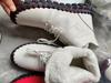 Women's Large Cotton Hand-Stitched Plush Warm Short Boots with Thick Cowhide Soles - Soft and Comfortable.