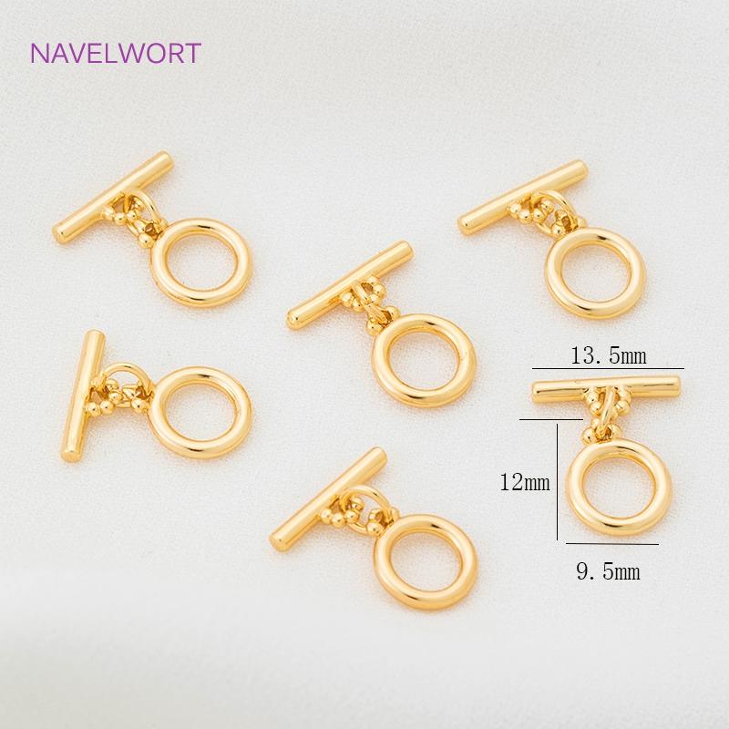 

Small Size OT Clasps For Necklace Bracelet Making, 18K Gold Plated Connector Toggle Clasp DIY Pearl / Beads Jewelry Accessories 2 pieces