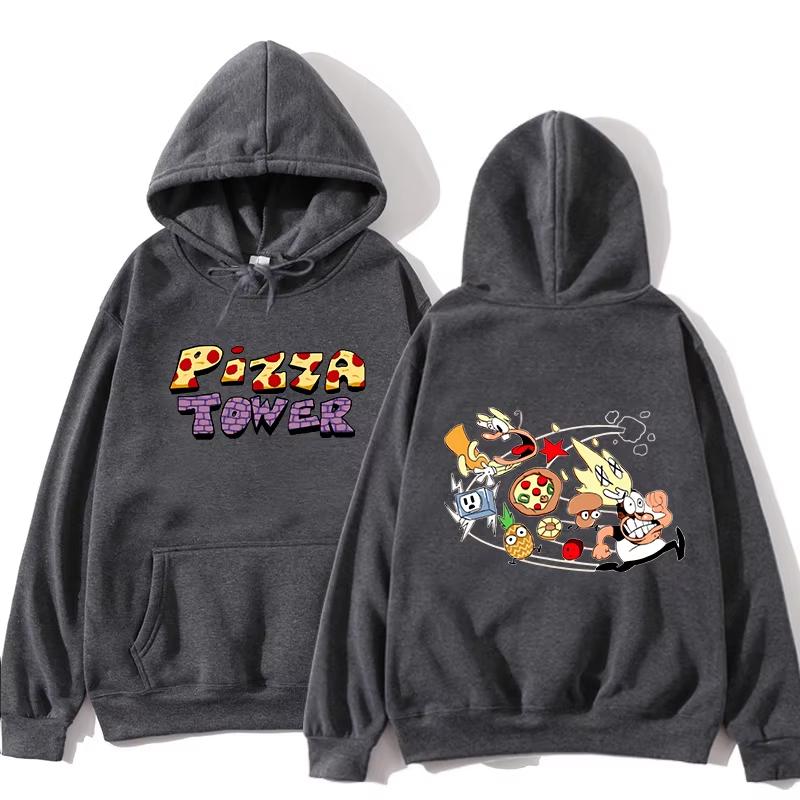 Pizza Tower Neues Logo Pullover Hoodies Merch Herren Damen Sweatshirts Harajuku Streetwear Lustige Kleidung