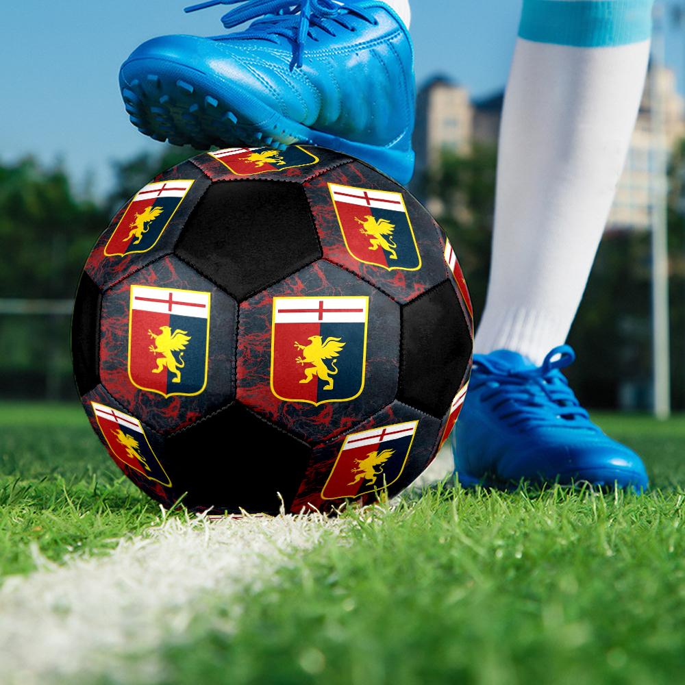 Genoa CFC Indoor Soccer Ball Colorful Machine Stitched PVC Size 5 Team Training Competition Ready Durable High-Bounce Cool Sports Gift