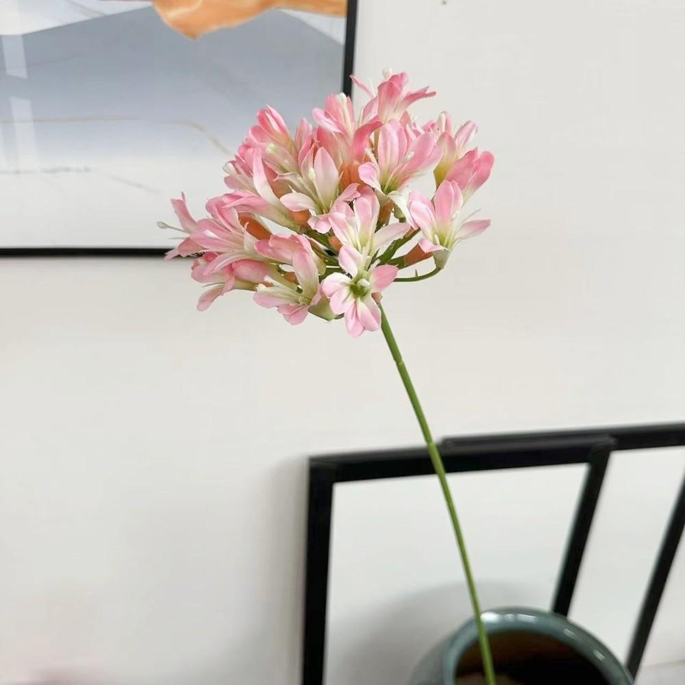 Luxury Fake Agapanthus Flowers Branch 75cm Long Branch Fake Lotus Flower Plastic Artificial Flower Home Decor розовый