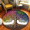3D Carpet Abstract Tree Round Rug Living Room Decor Floormat Machine Washable Easy To Clean Study Bedroom Soft Rug Gift