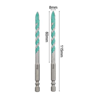 2PC Drill Bits For Glass Wood Metal Tiles Four-edge Serrated Eccentric Drill Bit Multifunction Drill Bit Set Tools