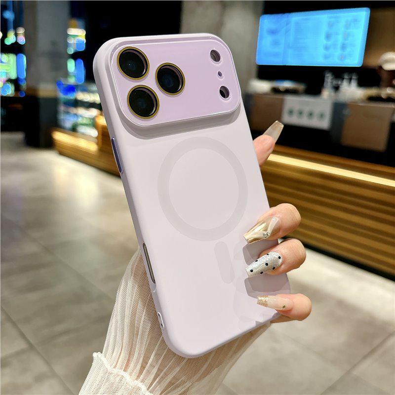 Magnetic Window iPhone 17 Case, Solid Color Liquid Skin Feel, Soft Drop-Proof Cover for Apple 16 Pro Max