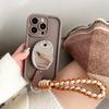 Oval Love Mirror Phone Case For Apple 16Promax Strap Airbag Holder 14 Lens All-Inclusive 15