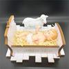 Nativity Scene Home Decor with LED Colorful Light, Christmas Ornament Catholic Figurine Holy Statue New Year Crafts Gift