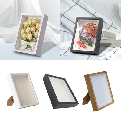 Shadow Box Frame Desktop Hanging Creative Wooden Pressed Flower Frame Shadowbox for Artwork Awards Keepsake Medals Tickets