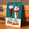 1 Stück Amerikanische Retro-Milchshake-Blechschild, Wanddekoration für Cafés und Süßwarenläden, Retro-Stil Bar- und Restaurantwand ha