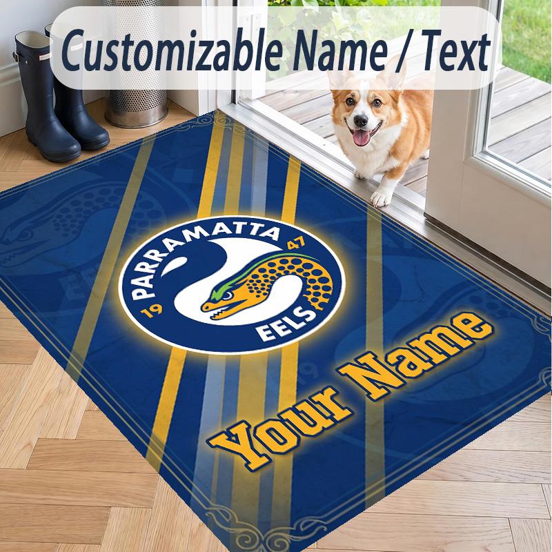 Custom Text Printed Rug Parramatta Eels Non Slip Floor Carpet For Home Room Decor