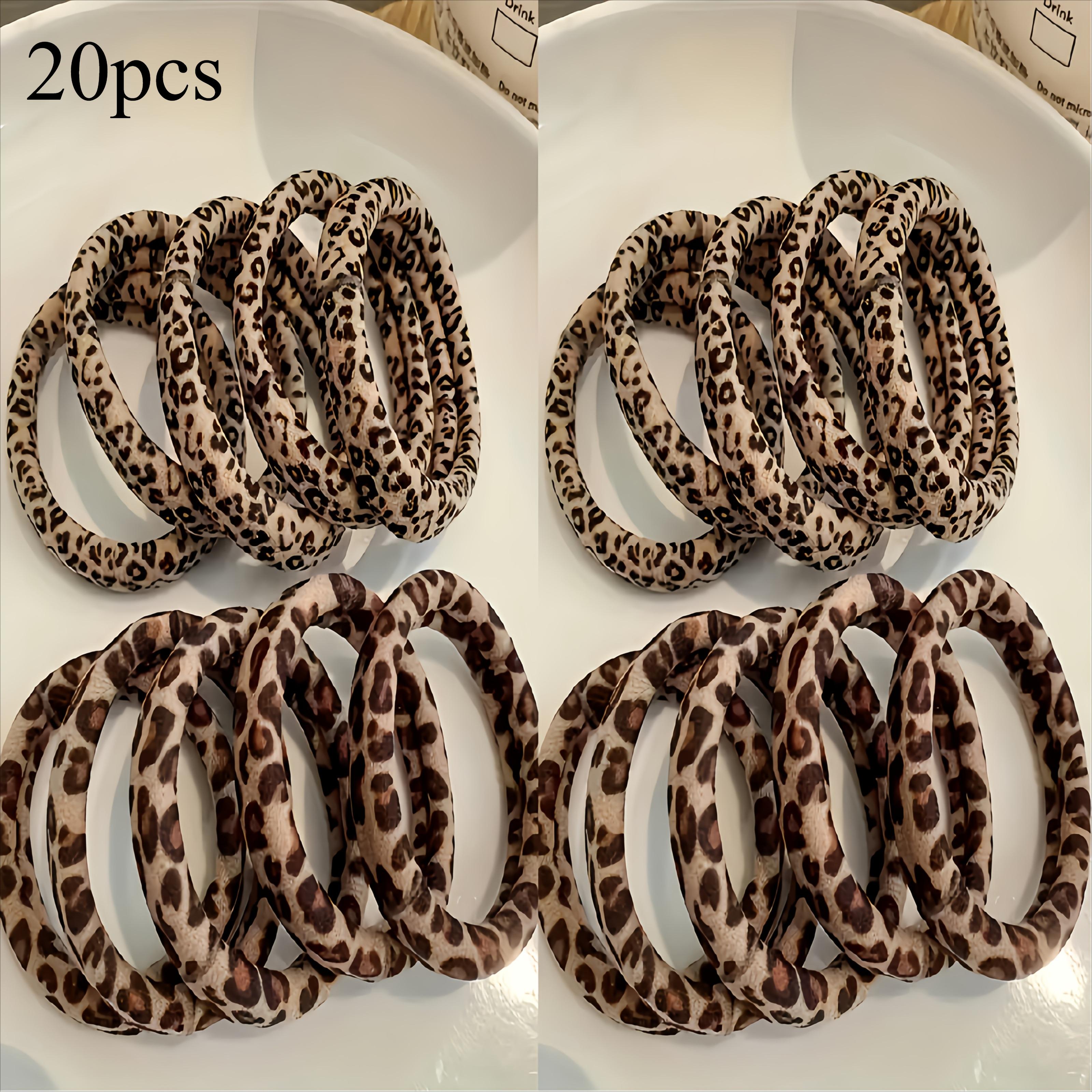 

20pcs Leopard Print Elastic Hair Tie with High Tension and No Seam Women s High Ponytail Thickening Hair Band Hair Accessoires