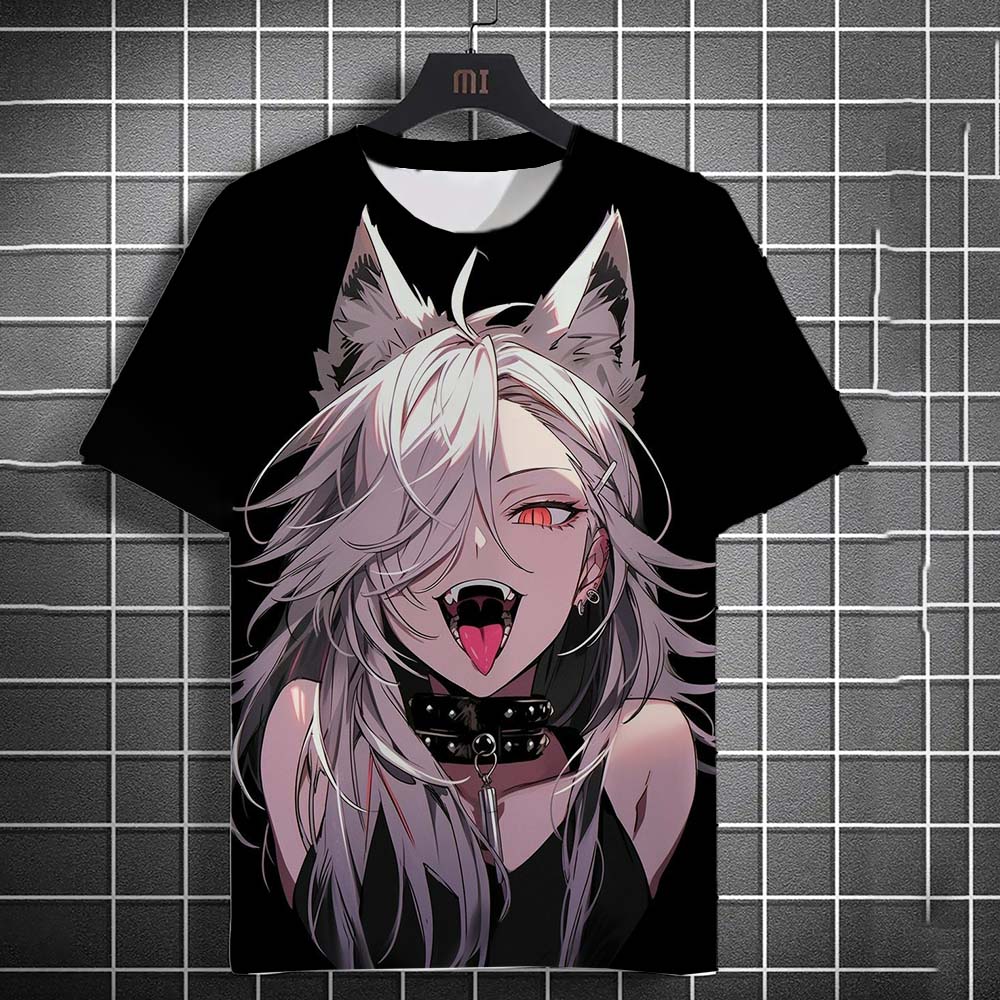 Men's T-shirt Fashion Cartoon Sexy Girl graphic T shirts Summer Casual harajuku streetwear 3D Printed Hip Hop Unisex Top Tees