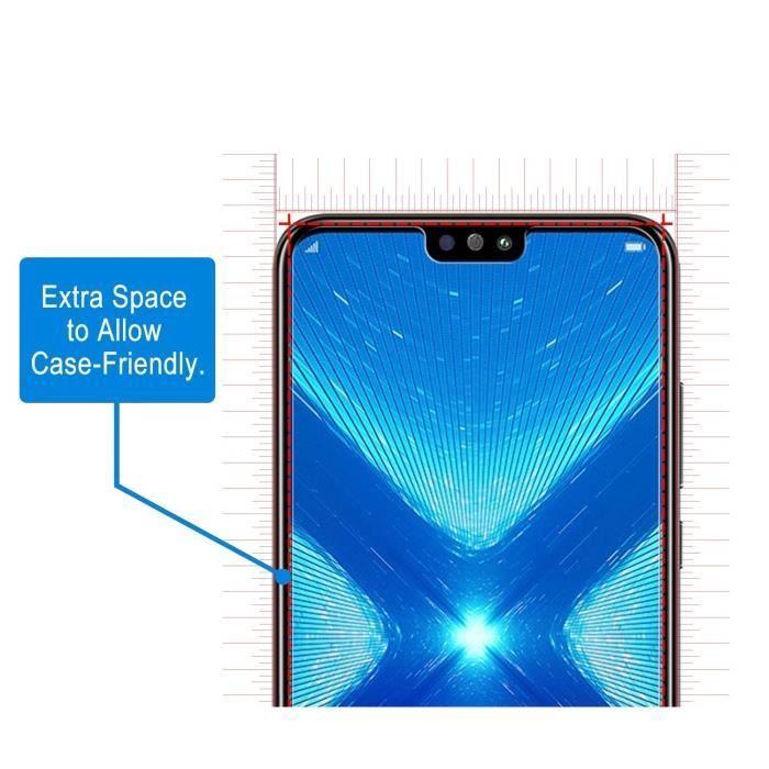 Protective Case - Phonillico® - Huawei Honor 8X - Transparent Silicone - Tempered Glass - Ultra Slim