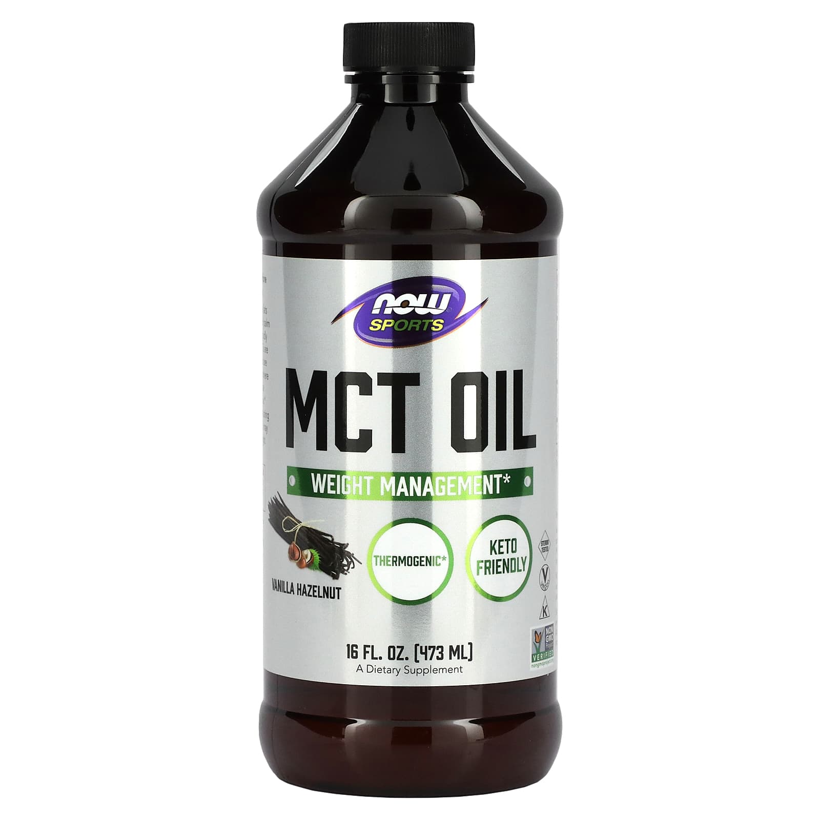 

NOW Foods, Спорт, олія MCT, ванільний лісовий горіх, 16 рідких унцій (473 мл)