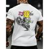Herren T-Shirt Weiß Joe Bar Team Motorradfahrer Grafikdruck Lässig Streetwear für Motorrad-Enthusiasten und Biker