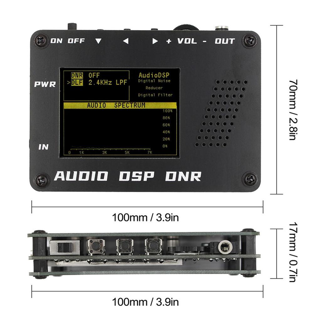 Audio DSP Noise Reducer DNR Digital Filter SSB CW Ham Radio YAESU ICO M FT-817 857 897 KX3 FT-818 + Speaker + LCD Aduio