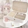 Cartoon Rabbit Cat Jewelry Storage Box PU Leather Portable Jewelry Box  For Home Storage