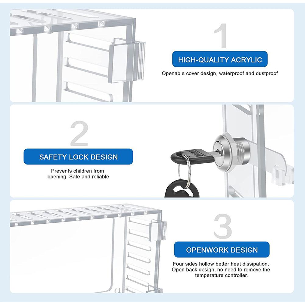 Thermostat Lock Box with Key Large Thermostat Lock Box Cover Acrylic Wall Mounted Thermostat Protector for Thermostat on Wall Transparent