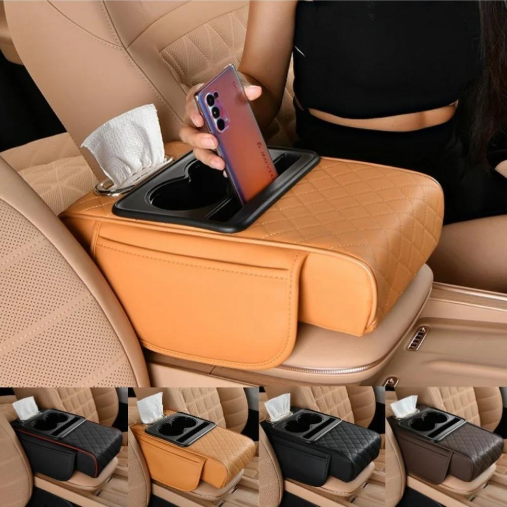 Car Arm Rest Extension Cushion Multifunctional 7.5CM Thicken Center Console Box Cushion Elbow Support Pad Car Organizer