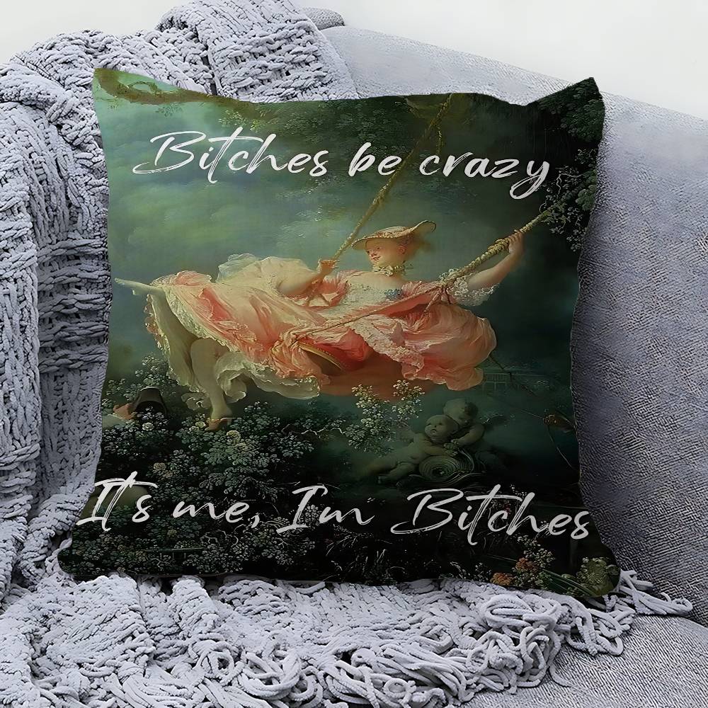 

Renaissance Art Painting Cushion Cover Car Throw Pillow Case For Sofa Car Christmas Gift 40x40cm 45x45cm 30cmx30cm