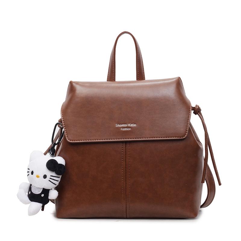 

2025 Trendy Women s Large-Capacity Casual Backpack for Work and Commute Single bag коричневий