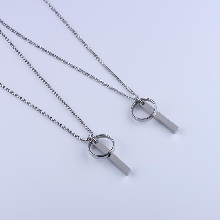 Titanium Steel Pendant Necklace - Unisex Chain for Couples, Students, and Accessories