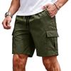 Men Cargo Shorts Relaxed Fit Lightweight Drawstring Waist Casual Summer Shorts with Multiple Pockets for Outdoor Activities
