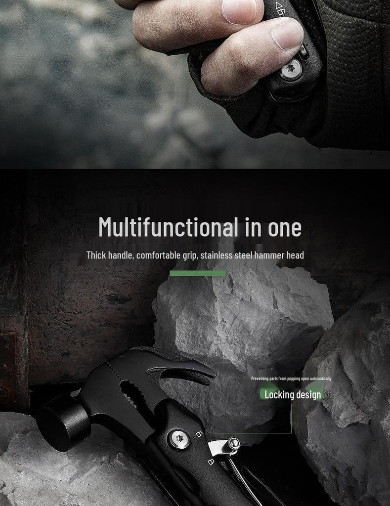 Multi-Function Claw Hammer & Life-Saving Pliers for Outdoor Use