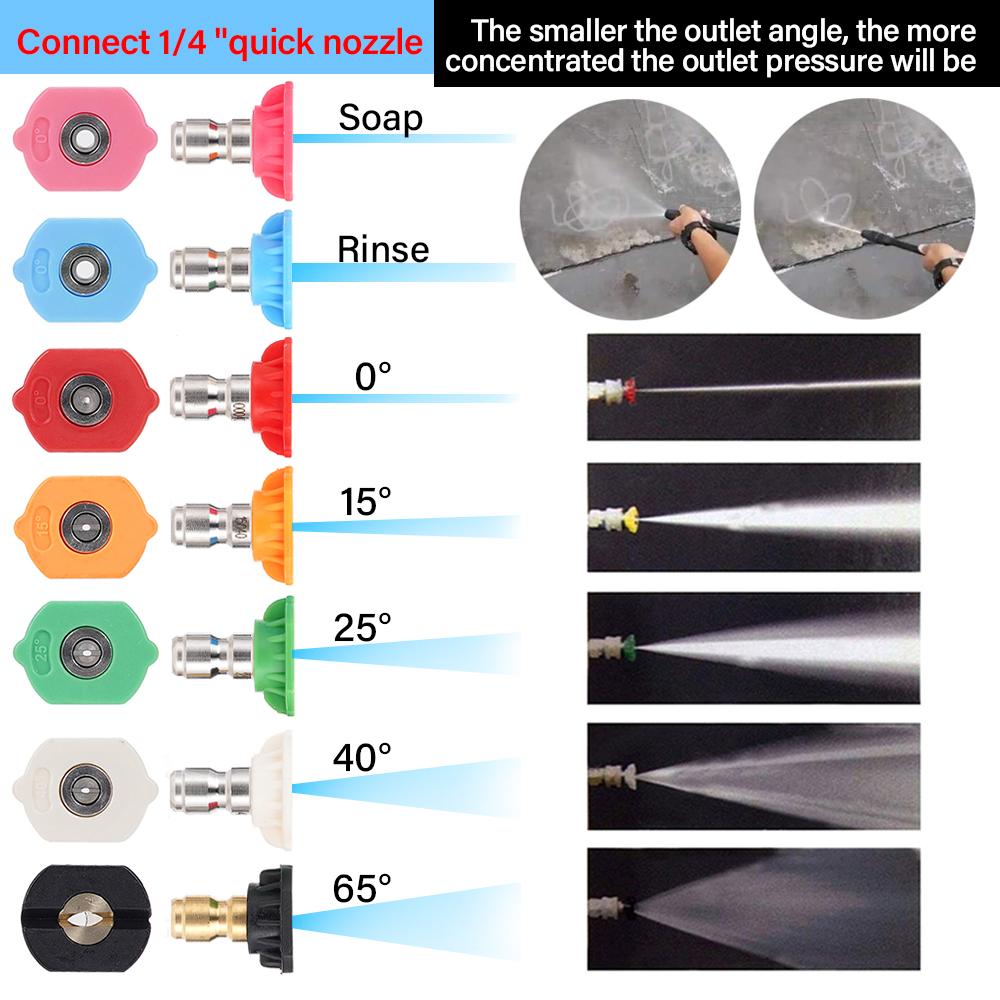 Pressure Washer Adaptor 1/4"Quick Release Connect To Water Gun Nozzle Spray Nozzle Quick Connection Cleaning Accessories