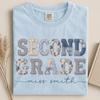 Custom Second Grade Teacher Shirt, Comfort Colors Faux Patchwork Tee, 2nd Grade Educator Top, Back To School Matching Team Shirt