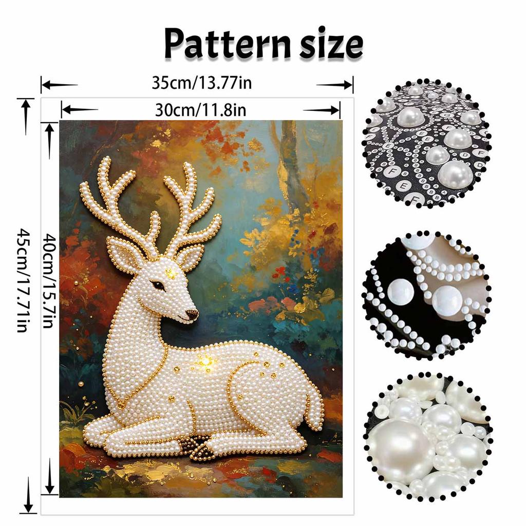 Pearl DIY Art Painting Majestic Deer Handcrafted Picture Indoor Wall Ornament Relaxing Leisure Hobby Exquisite Home Decor Gift