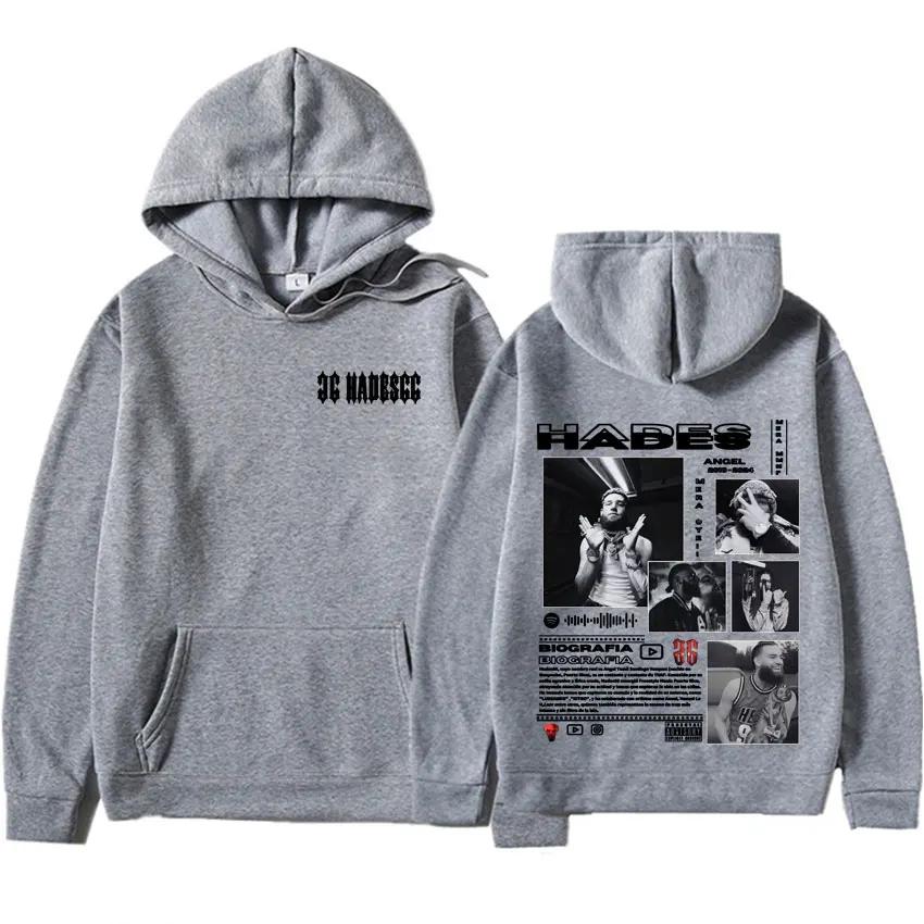 Rapper Hades66 Double Sided Print Hip Hop Graphic Mens Clothes Fashion Hoodie Oversized Sweatshirt Spring Autumn Casual Pullover