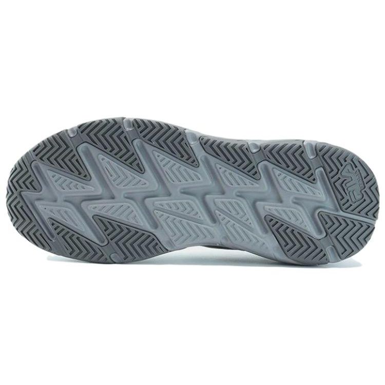 Fila Wave Comfortable Mesh Synthetic Leather Breathable Low-Top Running Shoes Men Sneakers Gray Blue F12M332109FAC