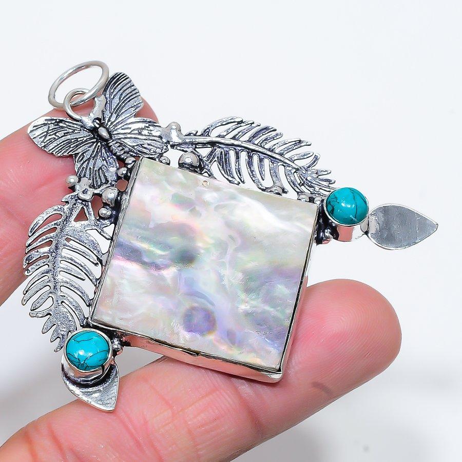 

Подвеска из стерлингового серебра 925 пробы с натуральным перламутром 2,56 дюйма R9P56