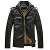 Men's Leather Jacket European and American Men's Velvet Warm Leather Jacket Washed Jacket