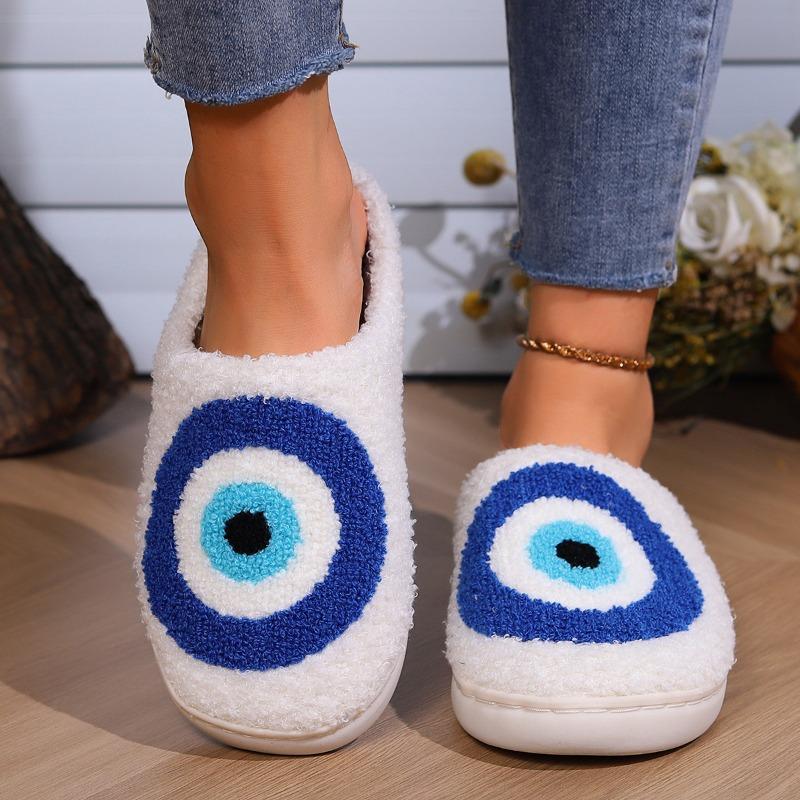 Autumn and Winter Cotton Slippers Floor Cartoon Pattern Couple Home Slippers Non-slip Warm Wear-resistant Home Essential