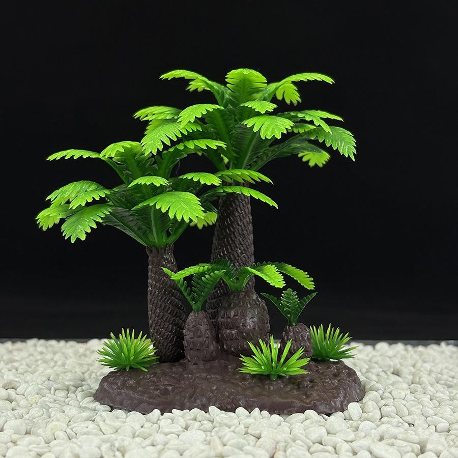Aquarium Decor: Plastic Simulated Aquatic Plants & Coconut Tree Ornaments