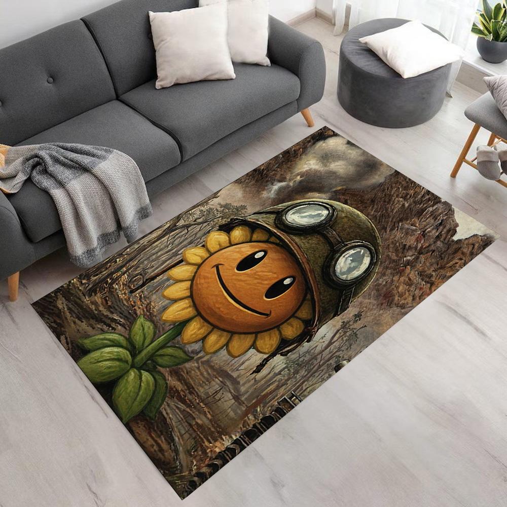 Plants Vs. Zombies Floor Mat Suitable for Decorate Room Study Room Balcony Bedrooms Anti-slip Rug Anime Office Decor