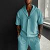 Nuevo traje deportivo casual para hombre primavera y verano conjunto de dos piezas de camiseta con capucha y pantalones cortos