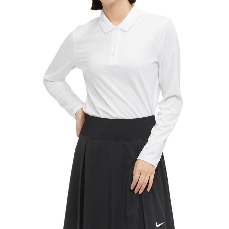 Nike Polo Shirts Women's White Polo Collar Moderate Straight Fit DH2317-100