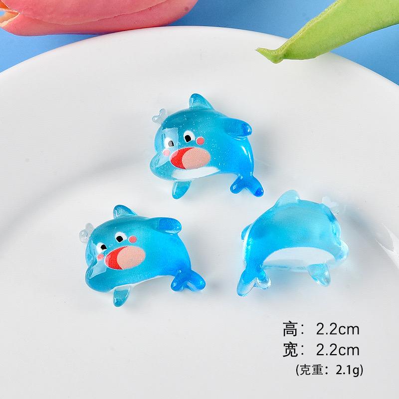 

10Pcs New Cute Resin Cartoon Colorful Starfish, Dolphins, Sharks, Turtles Series Flat Back Parts Embellishments For Hair Bows
