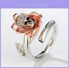 Elegant Zircon Inlaid Copper Ring Trendy Lightning And Meteor Design For Men And Women